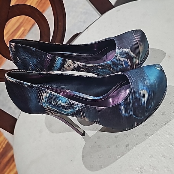 Aldo Satin Patterned Stilettos heels Green/ black size 36 - Picture 5 of 9